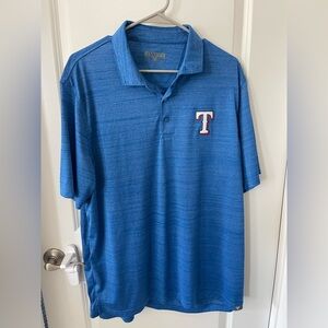 Blue Polo Shirt with Texas rangers Logo